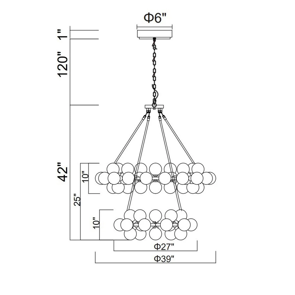 CWI Lighting Arya 70 Light Chandelier - Image 6