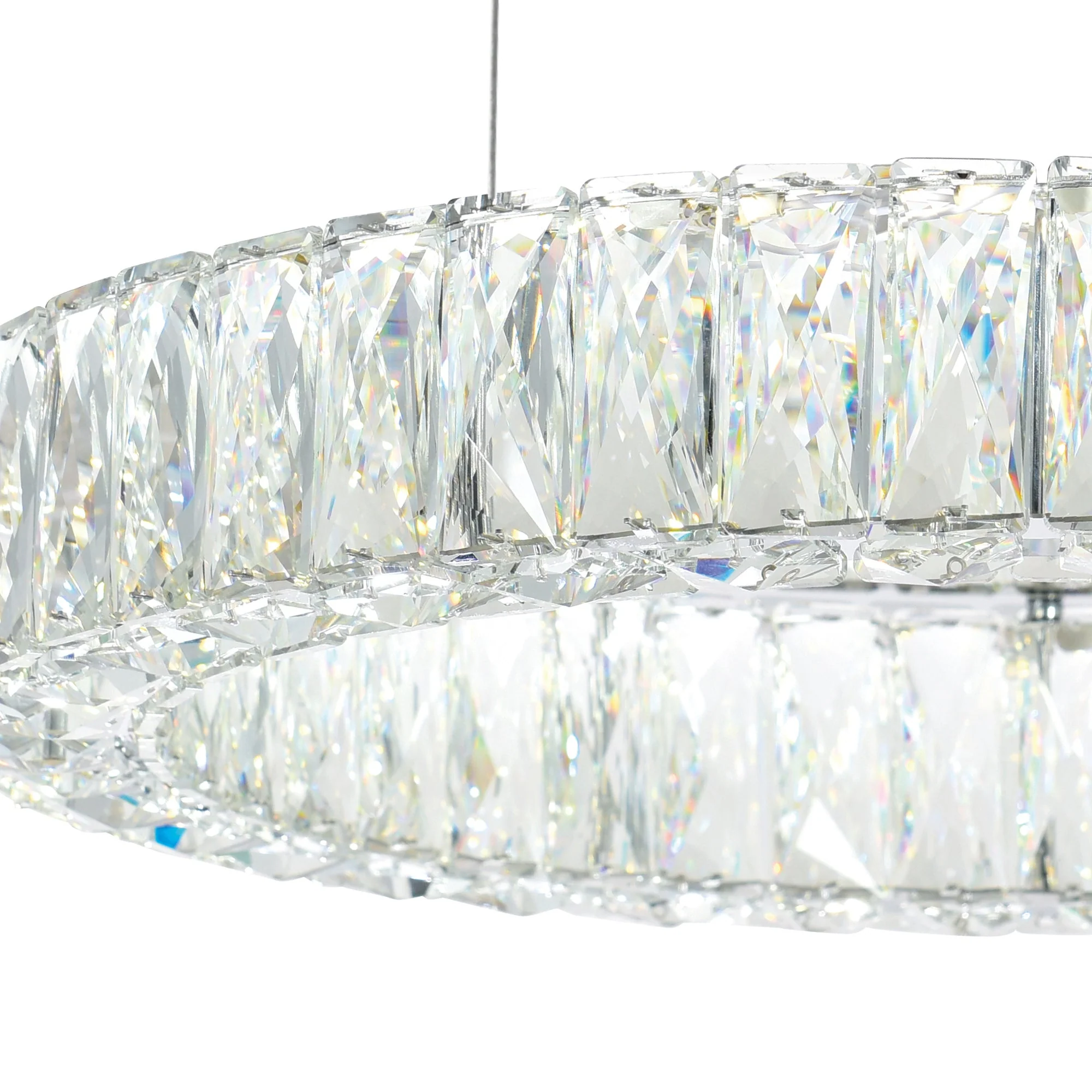 CWI Lighting Madeline Integrated LED 3 Ring 32" Chandelier - Chrome - Image 3