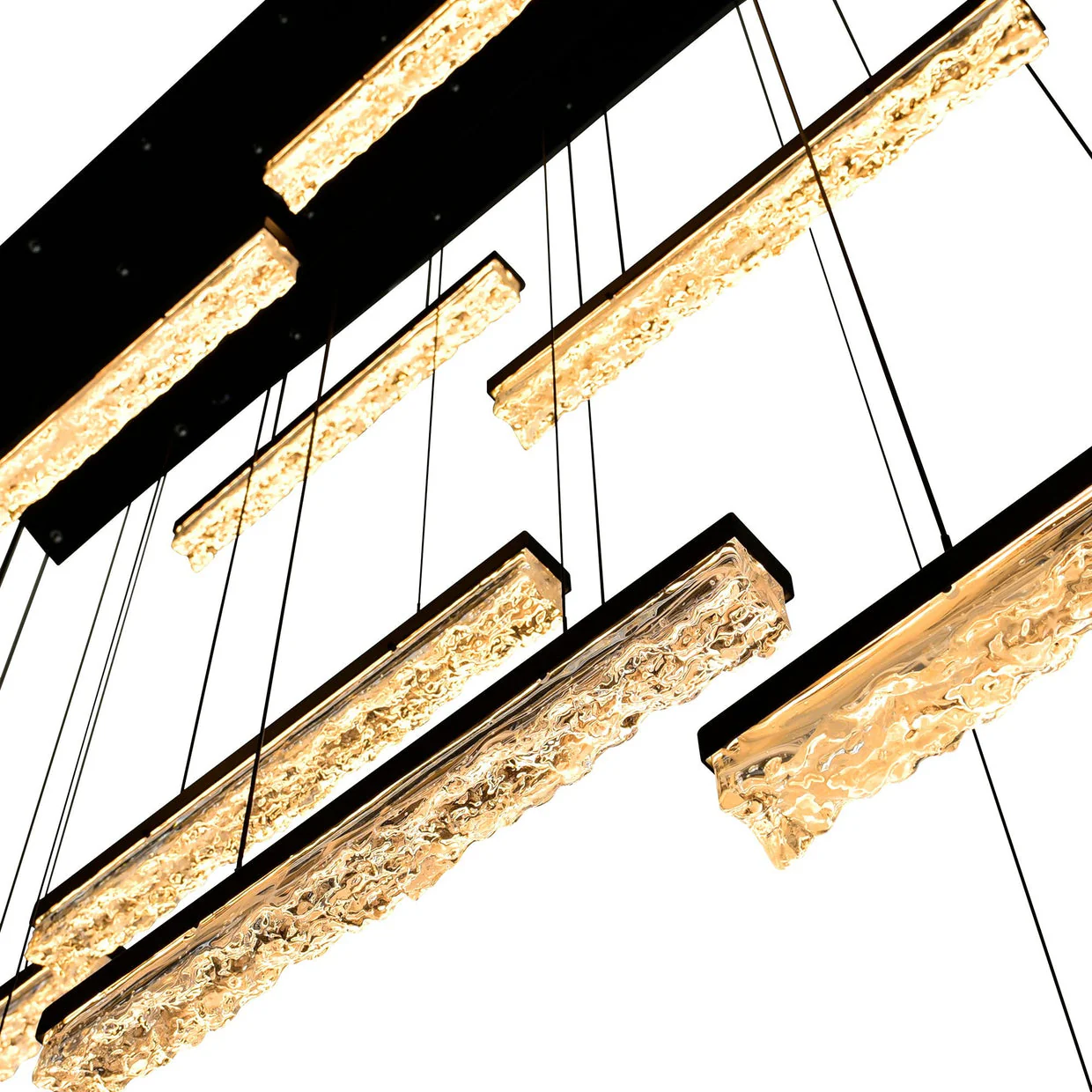 CWI Lighting Stagger Integrated LED 48" Chandelier with Handcrafted Glass - Image 3