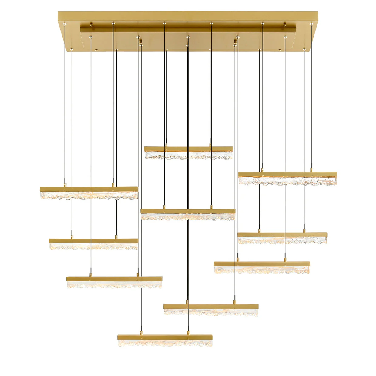 CWI Lighting Stagger Integrated LED 48" Chandelier with Handcrafted Glass - Image 7